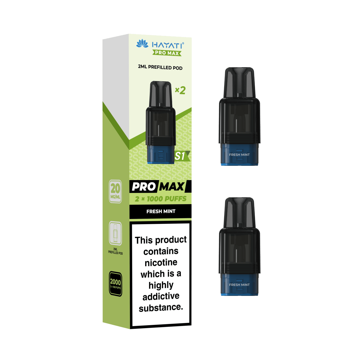 Hayati Pro Max S1 Replacement Prefilled Pods - Vape Town