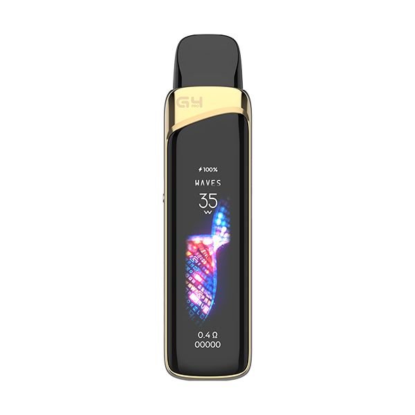 An image of the Uwell Caliburn G4 Pro Vape Pod Kit in the Desert Gold colour option.