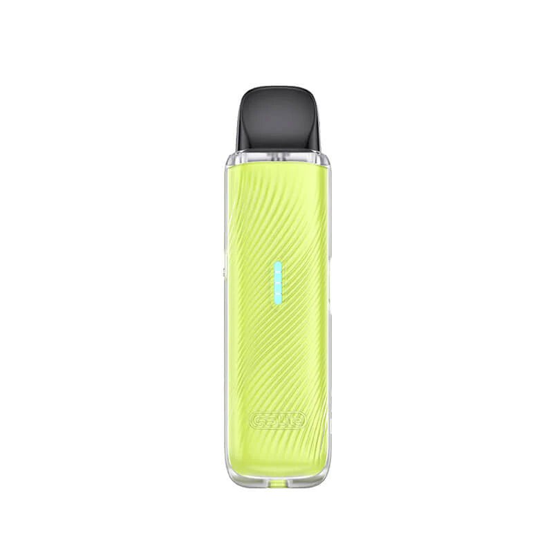 An image of the Uwell Caliburn G5 Lite Vape Pod Kit in the Lemon Green colour option.
