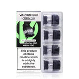 Vaporesso XROS COREX 2.0 Replacement Pods 4 Pack 1.0 Ohm COREX 2.0 Mesh available from the online vape shop Vape Town UK