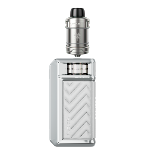 Silver VooPoo Drag 6 Vape Kit on a White Background.