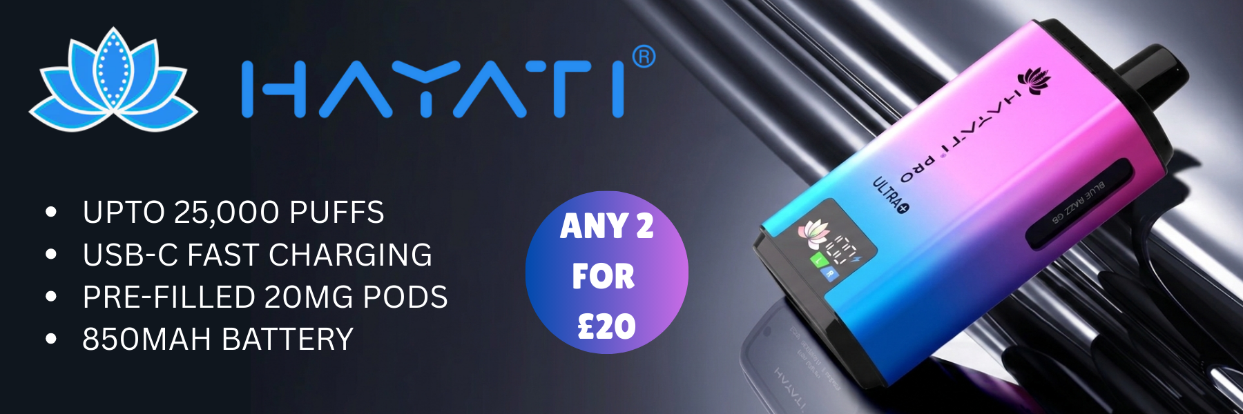 Discover the amazing Hayati Pro Ultra 25k Prefilled vape Kit.