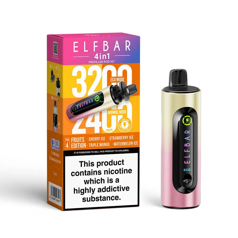 ElfBar 4 in 1 Pod Vape Kit Fruits Edition available from the online vape shop Vape Town UK