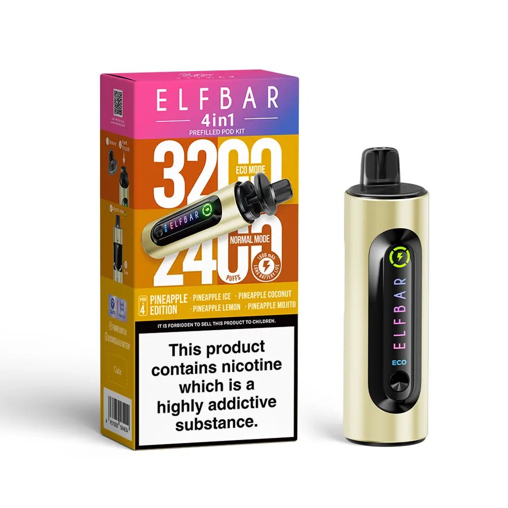 ElfBar 4 in 1 Pod Vape Kit Pineapple Edition available from the online vape shop Vape Town UK