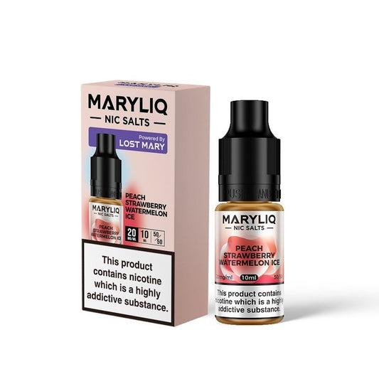 Lost Mary Maryliq - Peach Strawberry Watermelon Ice 10ml Nic Salt - Vape Town