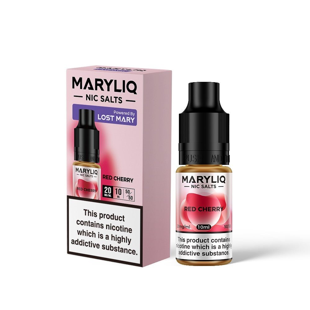 Lost Mary Maryliq - Red Cherry 10ml Nic Salt 10mg available from the online vape shop Vape Town UK