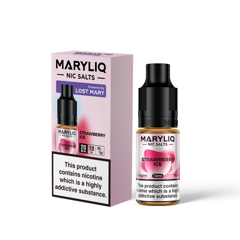 Lost Mary Maryliq - Strawberry Ice 10ml Nic Salt 10mg available from the online vape shop Vape Town UK