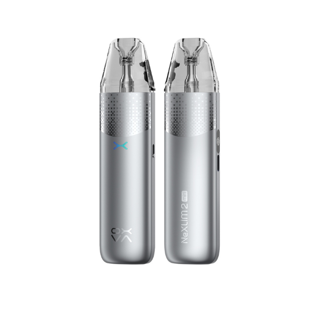 Titanium Gray OXVA NeXlim 2 Mini Pod Vape Kit on a White Background.