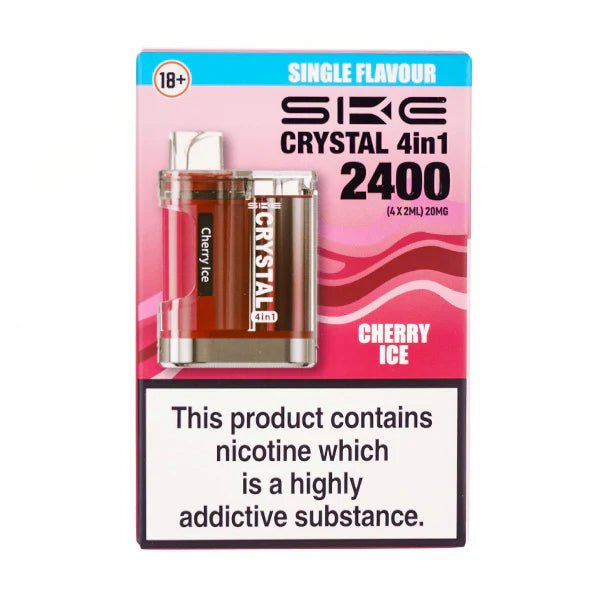 SKE Crystal 4-in-1 Disposable Pod Kit Cherry Ice available from the online vape shop Vape Town UK