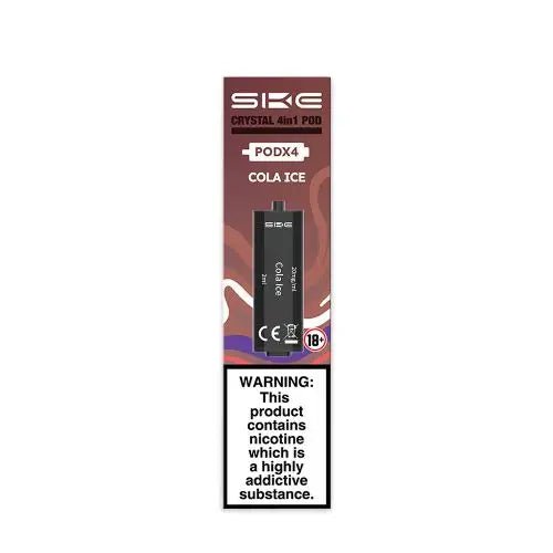 SKE Crystal 4-in-1 Pre-Filled Replacement Pods Cola Ice available from the online vape shop Vape Town UK