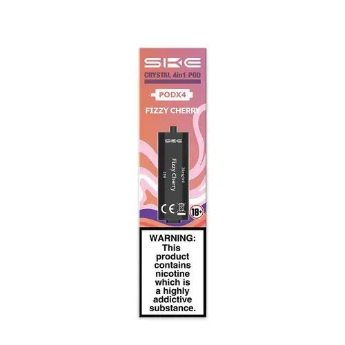SKE Crystal 4-in-1 Pre-Filled Replacement Pods Fizzy Cherry available from the online vape shop Vape Town UK