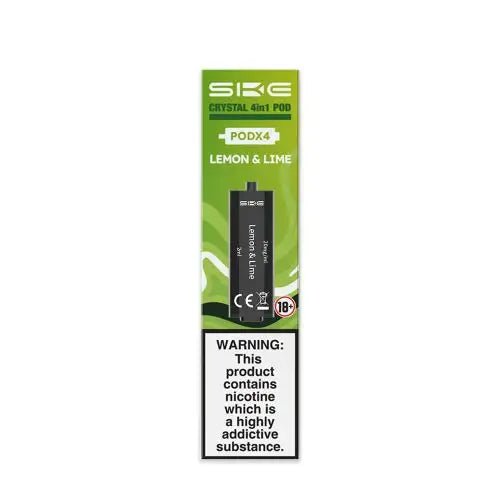 SKE Crystal 4-in-1 Pre-Filled Replacement Pods Lemon & Lime available from the online vape shop Vape Town UK