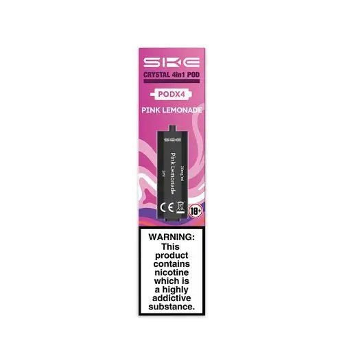 SKE Crystal 4-in-1 Pre-Filled Replacement Pods Pink Lemonade available from the online vape shop Vape Town UK
