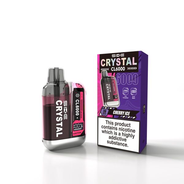 SKE Crystal CL6000 Disposable Vape Kit Cherry Ice available from the online vape shop Vape Town UK