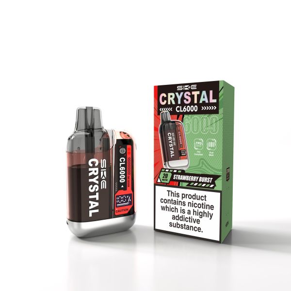 SKE Crystal CL6000 Disposable Vape Kit Strawberry Burst available from the online vape shop Vape Town UK
