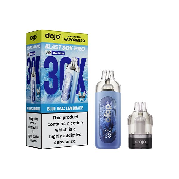 Vaporesso Dojo Blast Pro 30k Prefilled Pod Kit Blue Razz Lemonade.