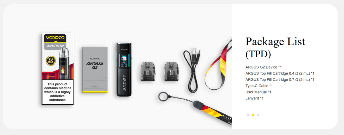 VooPoo Argus G2 Pod Kit Spray Black available from the online vape shop Vape Town UK