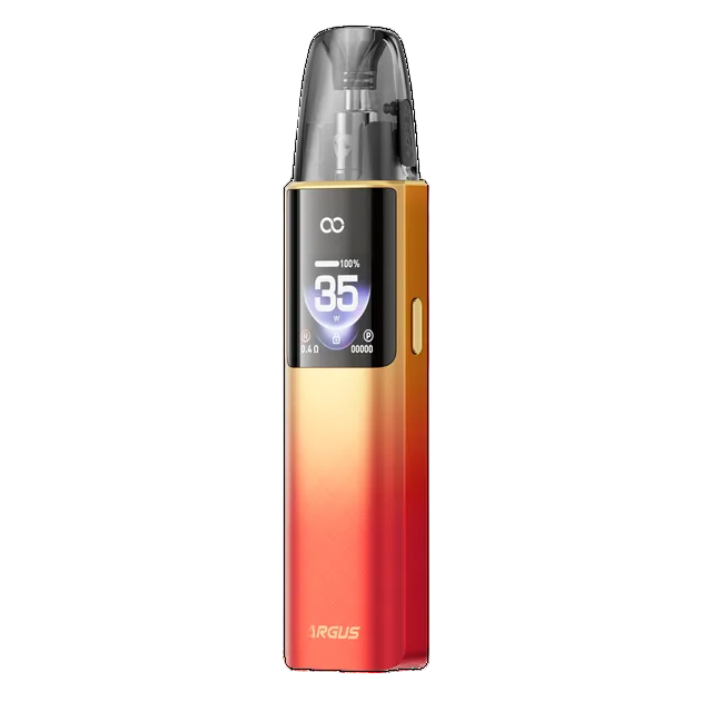 Orange VooPoo Argus G4 Pod Vape Kit on a white background.