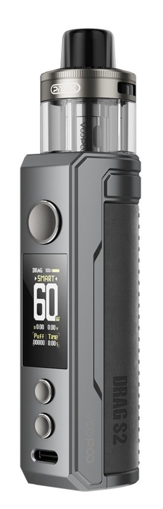 VooPoo Drag S2 Pod Kit Grey Metal available from the online vape shop Vape Town UK