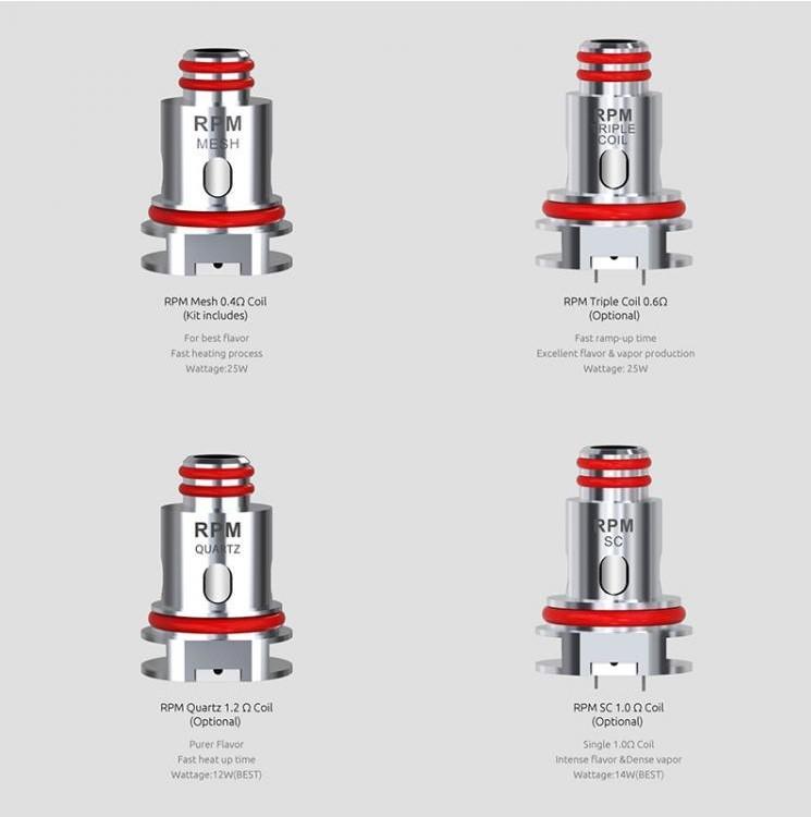 Smok RPM Coils - 5 Pack 0.4 OHM Mesh available from the online vape shop Vape Town UK